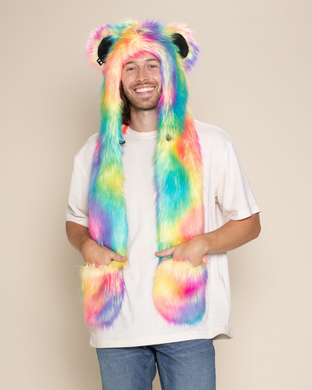 Rainbow Bear Collector Edition Faux Fur Hood | Men's