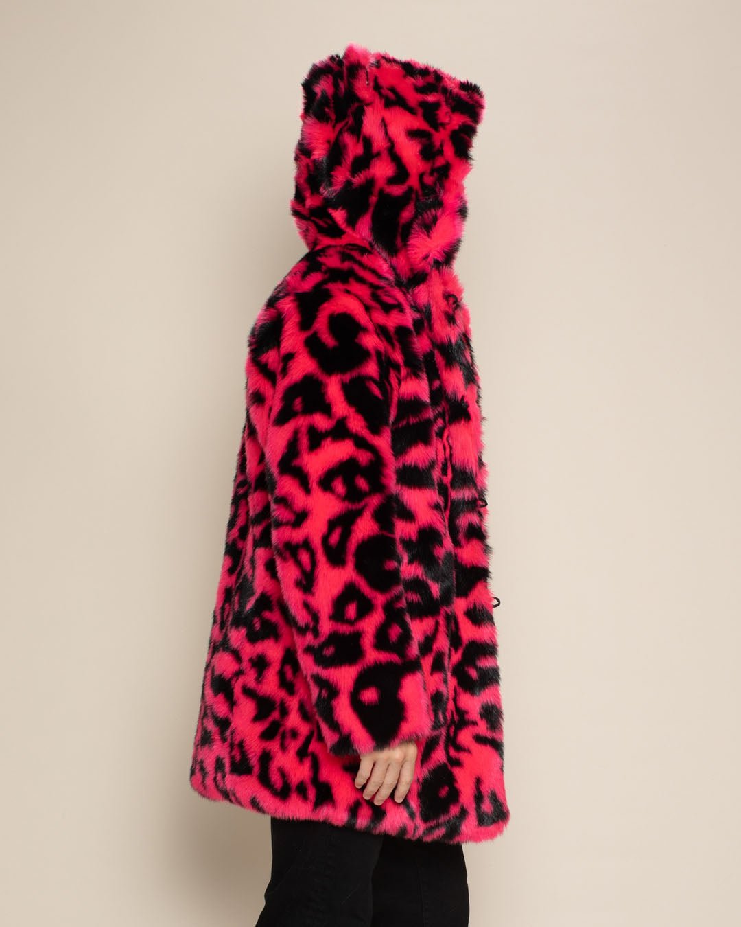 Neon Pink Leopard Classic Faux Fur Coat | Men's