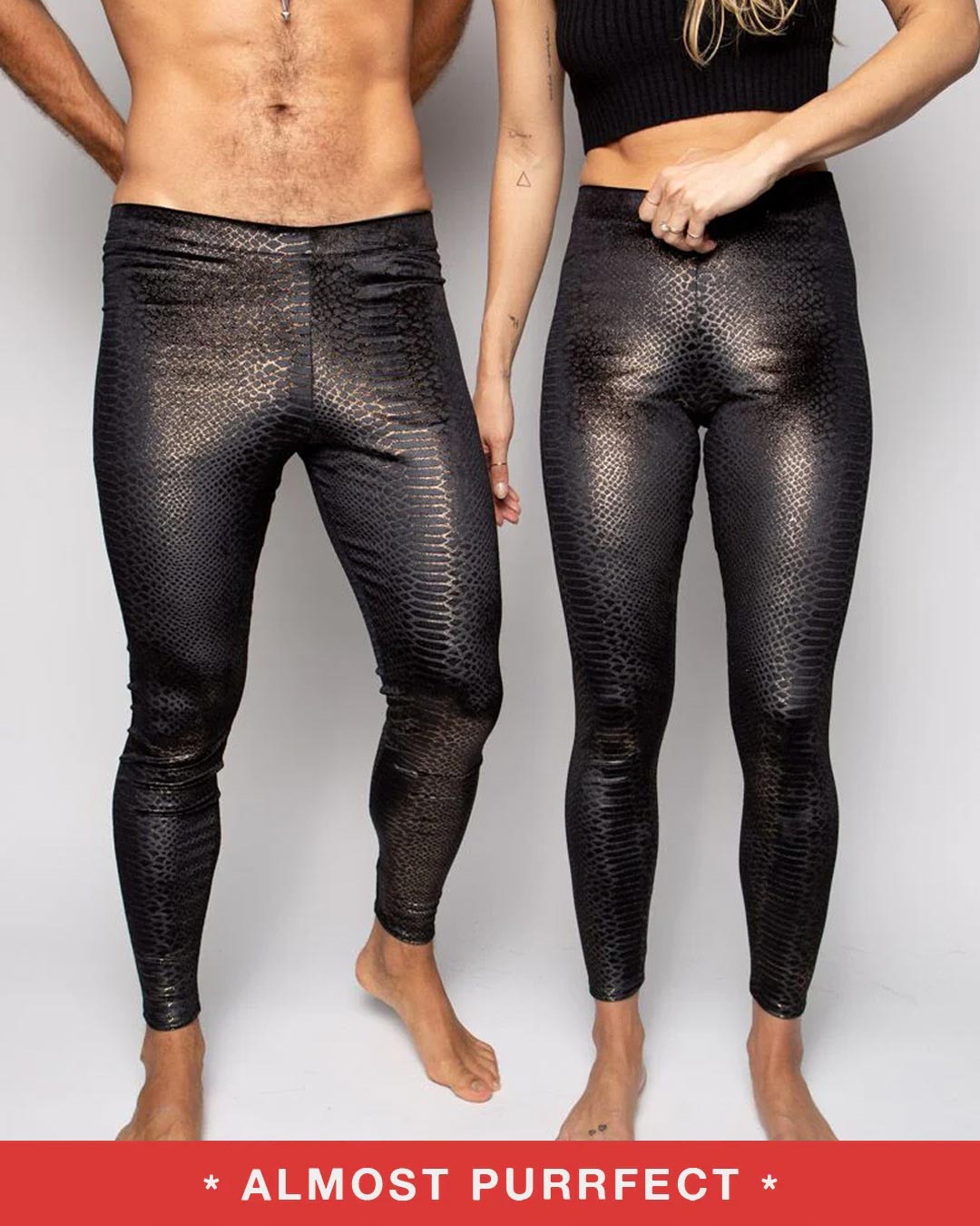 *Almost Purfect* Snakeskin Black Velvet Leggings