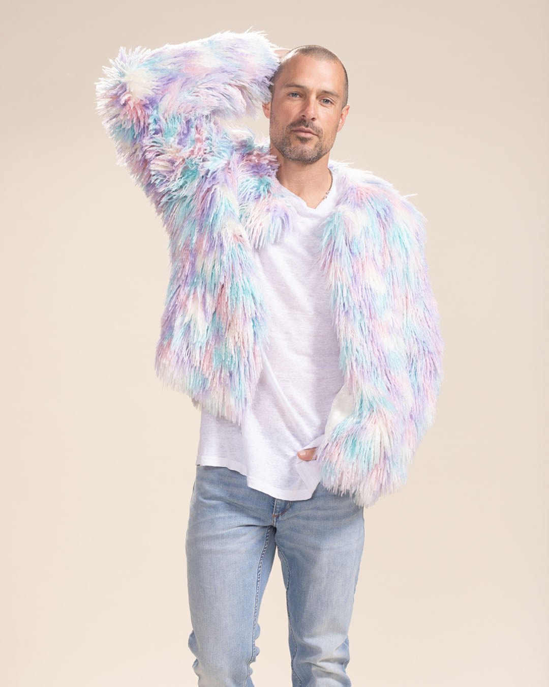 Multicolor shaggy jacket hotsell