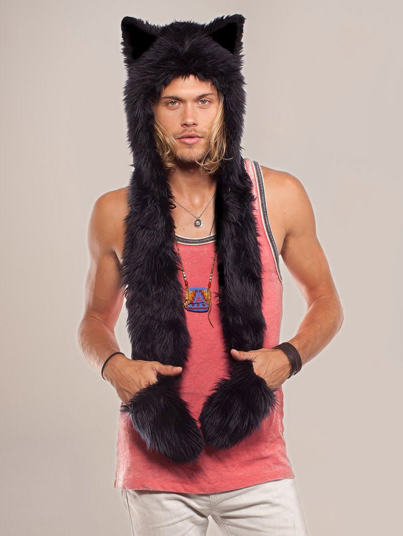 Black Satin Cat 2011-2012 Spirithood Faux buy Fur Hat/Scarf + Matching Vest