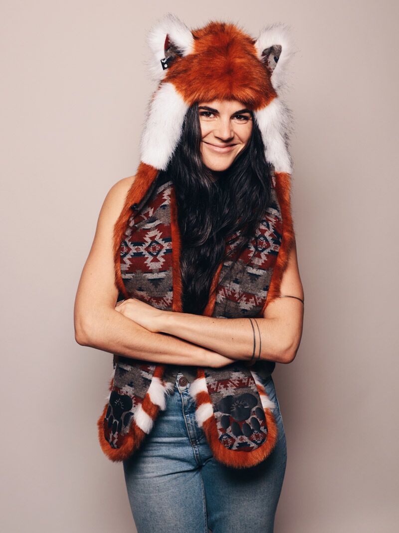 Orange and White Limited Edition Red Panda SpiritHood on Female