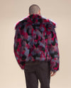 Men's Colorful Faux Fur Jacket | Crimson Cat