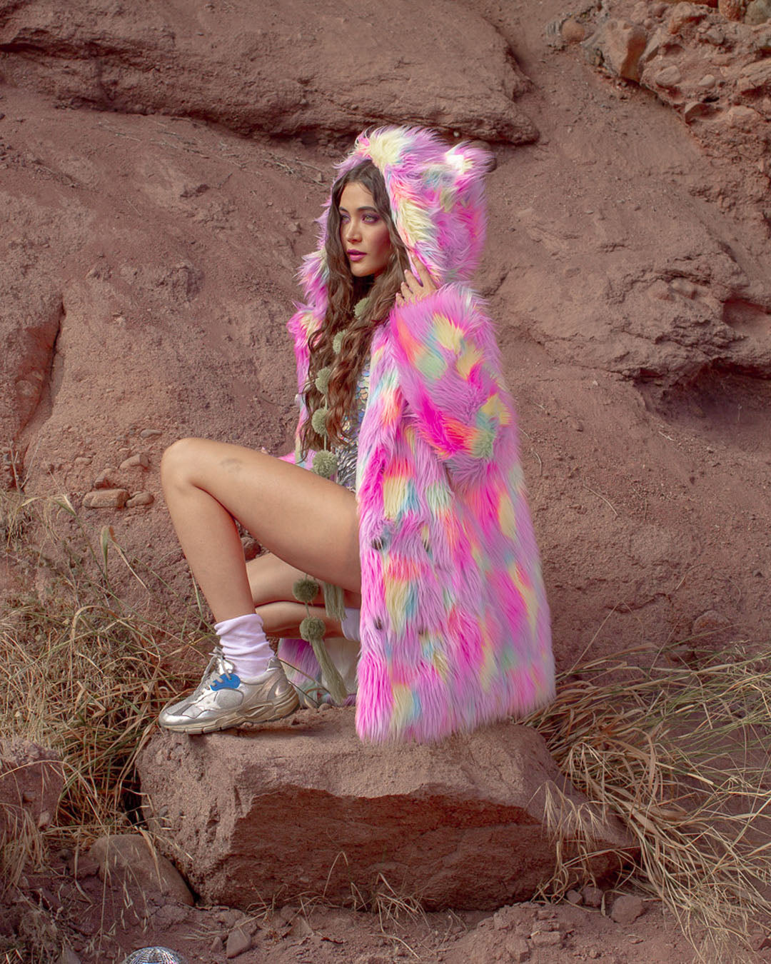 SpiritHoods Pink Faux Fur Womens Coat