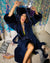 Classic Women's Luxury Blue Robe | Indigo Wolf