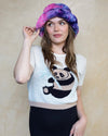 Faux Fur Bucket Hat in Cotton Candy Design on Woman