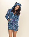 Electric Blue Lynx Classic Collector Edition Ultra Soft Faux Fur Romper | Women's