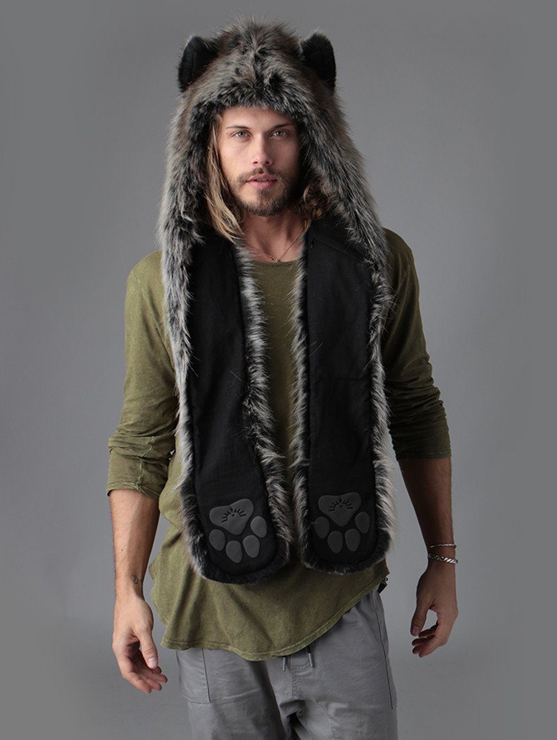 Grey Wolf Faux Fur Hood | Acrylic Faux Fur | SpiritHoods