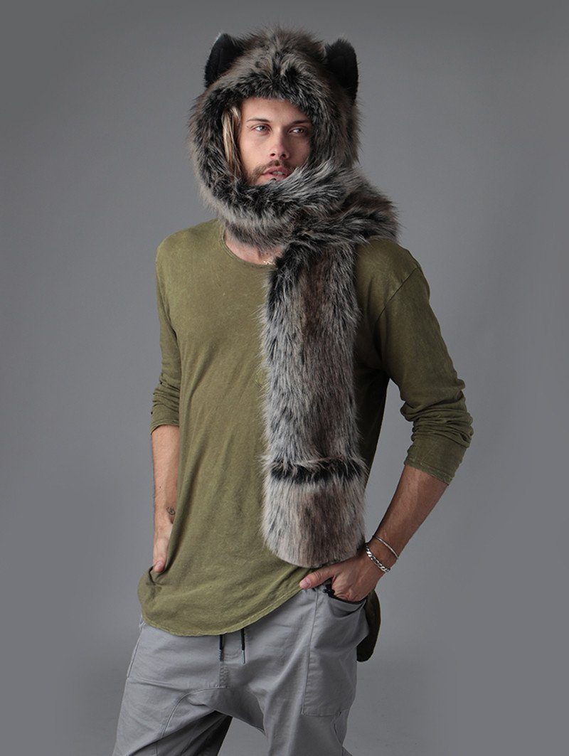 Grey Wolf Faux Fur Hood | Acrylic Faux Fur | SpiritHoods