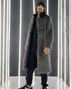 Grey Fox Calf Length Faux Fur Coat | Men's