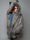 *Almost Purfect* Classic Grey Wolf Faux Fur Coat