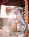 Women's Metallic Bodysuit Full | Holographic Snakeskin