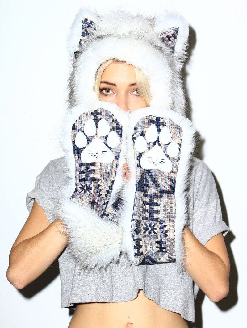 Faux Fur Husky SpiritHood on Female Model