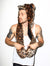 Man wearing Leopard Faux Fur SpiritHood, front view 2