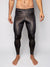 Man wearing Snakeskin Black Velvet Leggings, front view 1