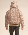 Classic Men's Puffer Jacket With Hood | Tan Leopard