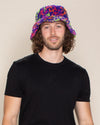 Men's Fur Bucket Hat | Neon Disco Cat