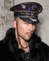 Men's Festival Captain Hat | Red Sequin Leopard