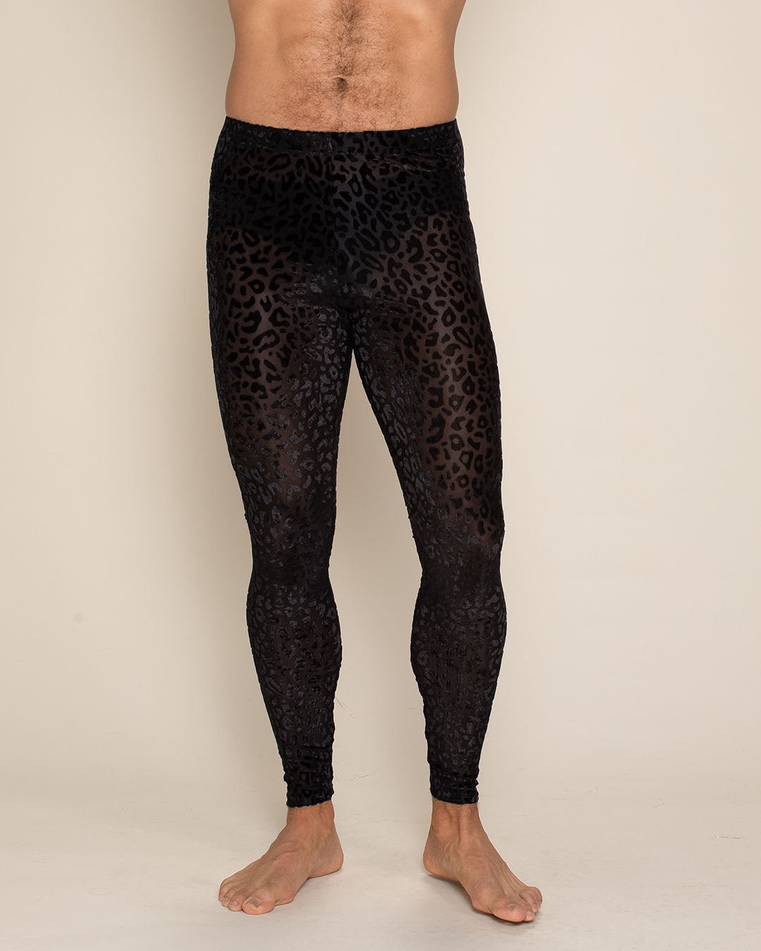 Men&#39;s Leggings | Black Leopard