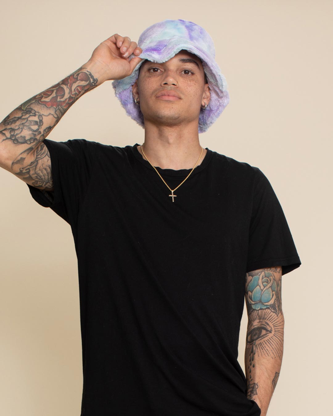 Men&#39;s Fur Bucket Hat | Tie Dye Mer-Cat