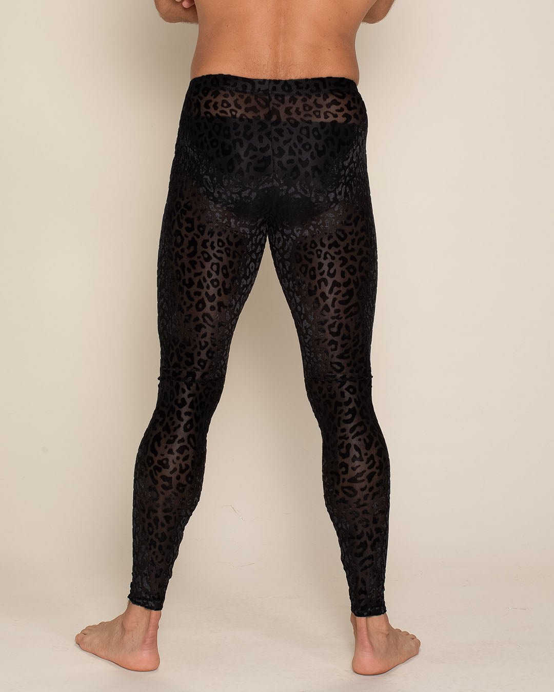 Men's Leggings | Black Leopard