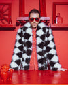 SpiritHoods Mens Ace of Diamond Faux Fur Calf Length Coat