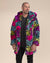 Classic Men's Faux Fur Coat | Neon Graffiti Leopard