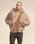 Classic Men's Puffer Jacket With Hood | Tan Leopard