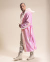 Classic Men's Long Sequin Coat | Pink Disco Cat