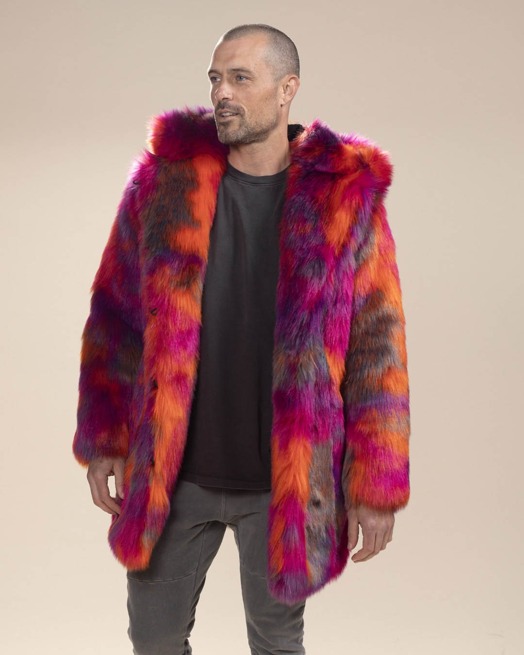 Classic Men's Faux Fur Coat | Calico Cat