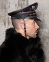 Men's Festival Captain Hat | Red Sequin Leopard