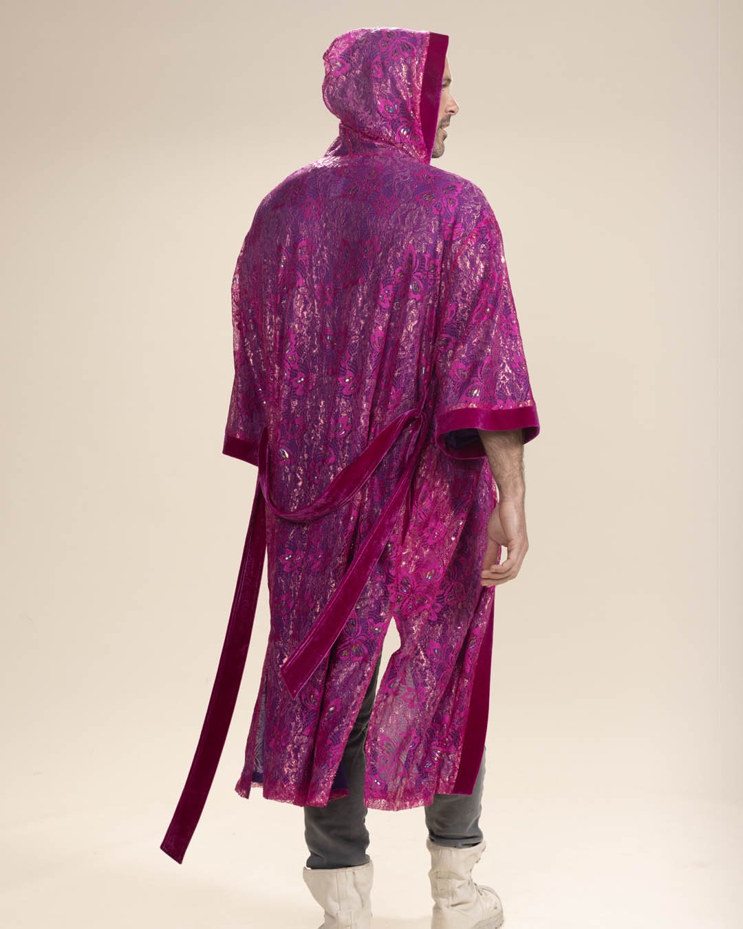 Men's Festival Kimono | Metallic Pink Butterfly