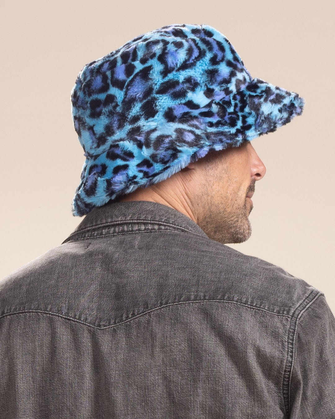 Men's Fur Bucket Hat | Blue Lynx