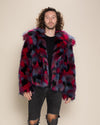 Men's Colorful Faux Fur Jacket | Crimson Cat