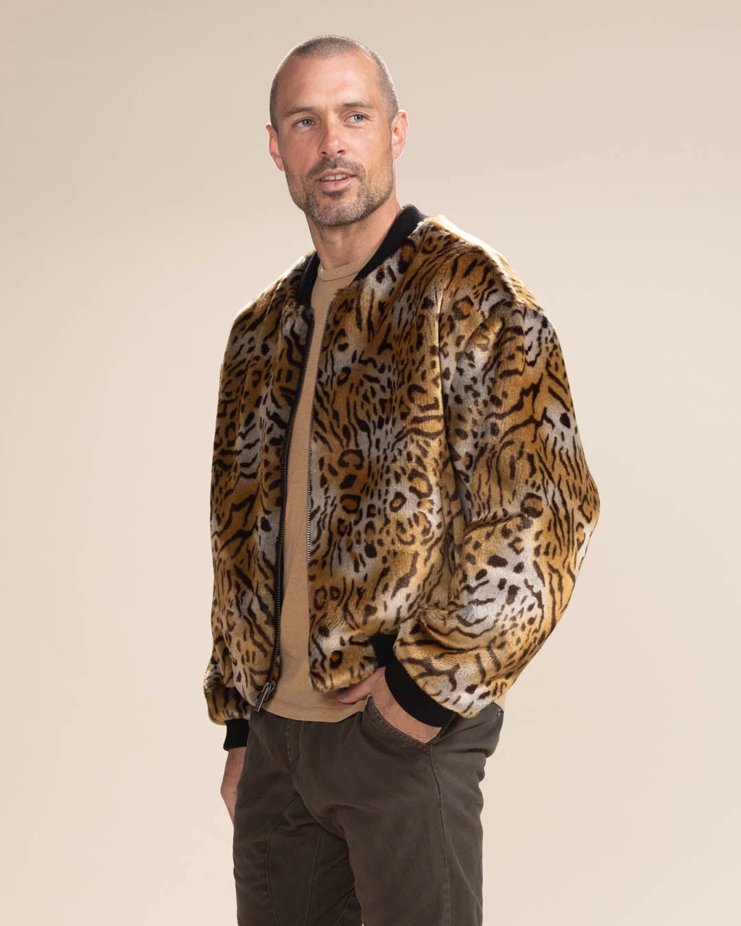 Men's Faux Fur Jacket | Margay Wild Cat