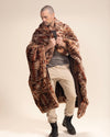 Tuscan Brown Wolf Faux Fur Throw