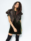 Hooded Women's Collector Edition Pangolin Faux Suede Shawl 