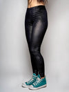 Snakeskin Black Velvet Leggings on Woman