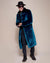 Man wearing Royal Wolf Luxe Calf Length Faux Fur Coat, side view