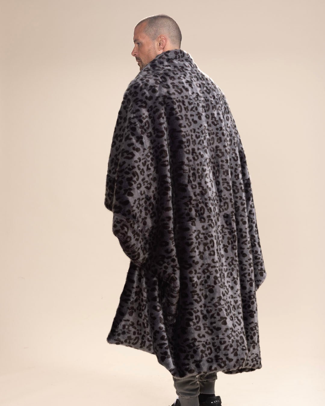 Slate Leopard Luxe Faux Fur Throw