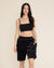 Slate Leopard Ultra Soft Faux Fur Sweat Shorts | Women's