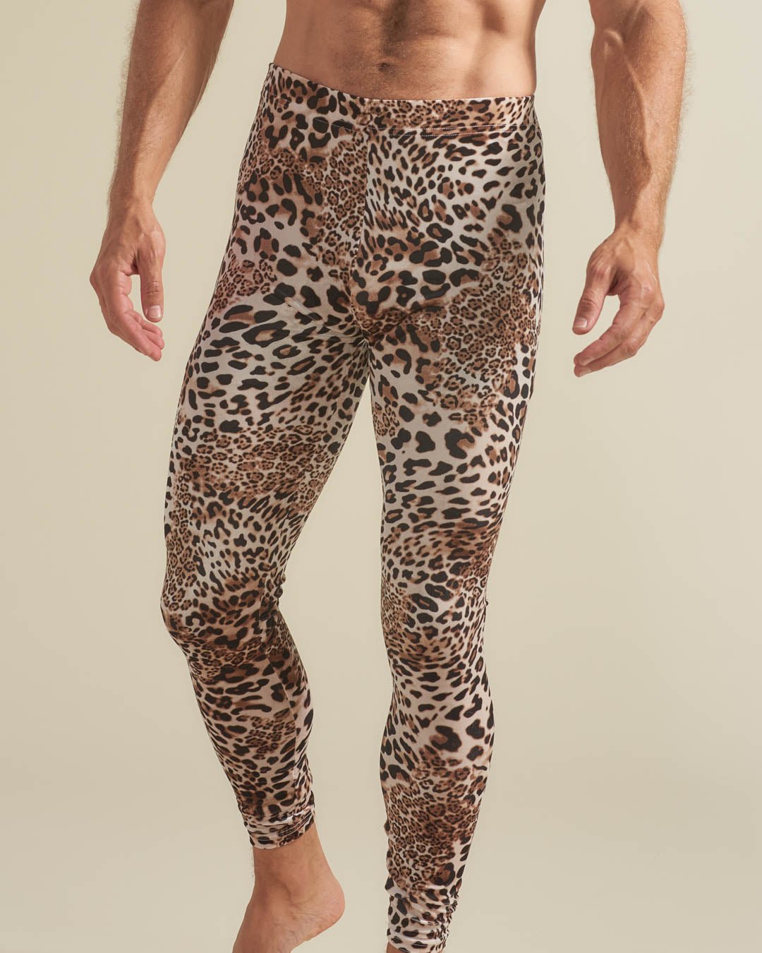 SpiritHoods Arabian Leopard Spotted Stretch Polyester Velvet Designer Men's Leggings Meggings Unisex