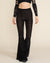 Women's Velvet Flare Pant | Black Burnout Leopard