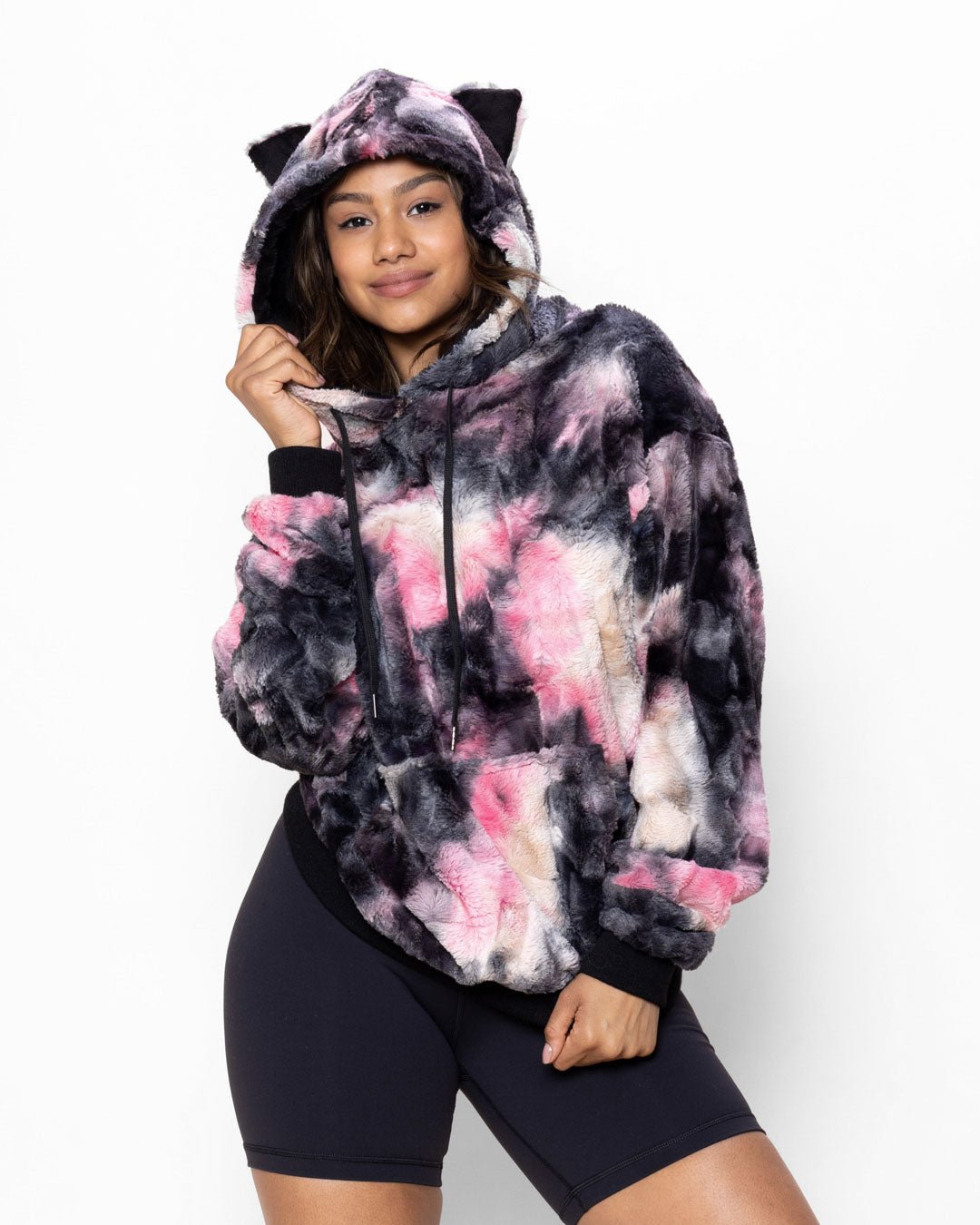 Fur hoodies ladies online