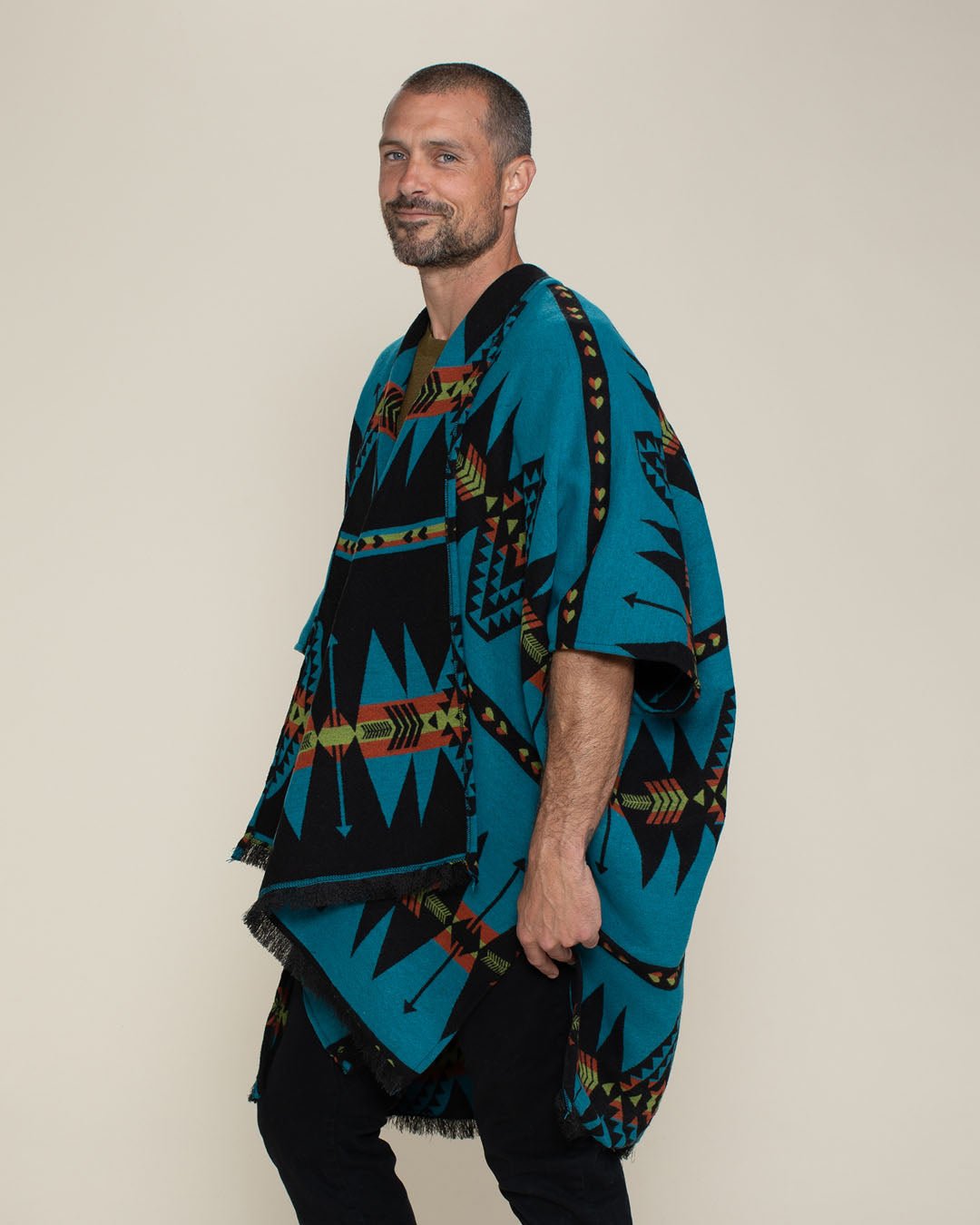 Grey Wolf Fabric Poncho | Men's