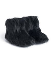 Black Wolf Faux Fur Slipper Bootie