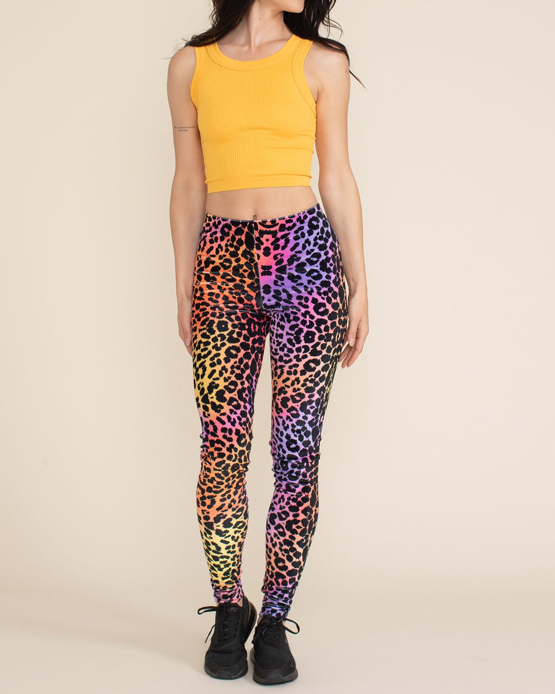 Women's Velvet Leggings | Sunset Leopard