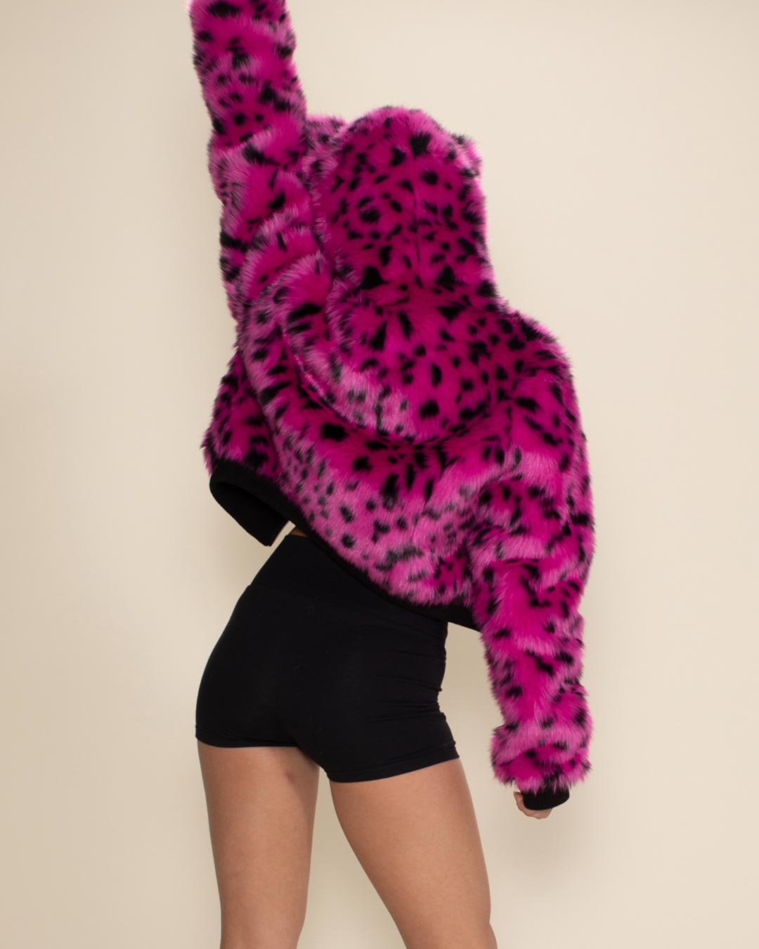 Pink Cheetah Classic Collector Edition Faux Fur Cropped Jacket | Women's