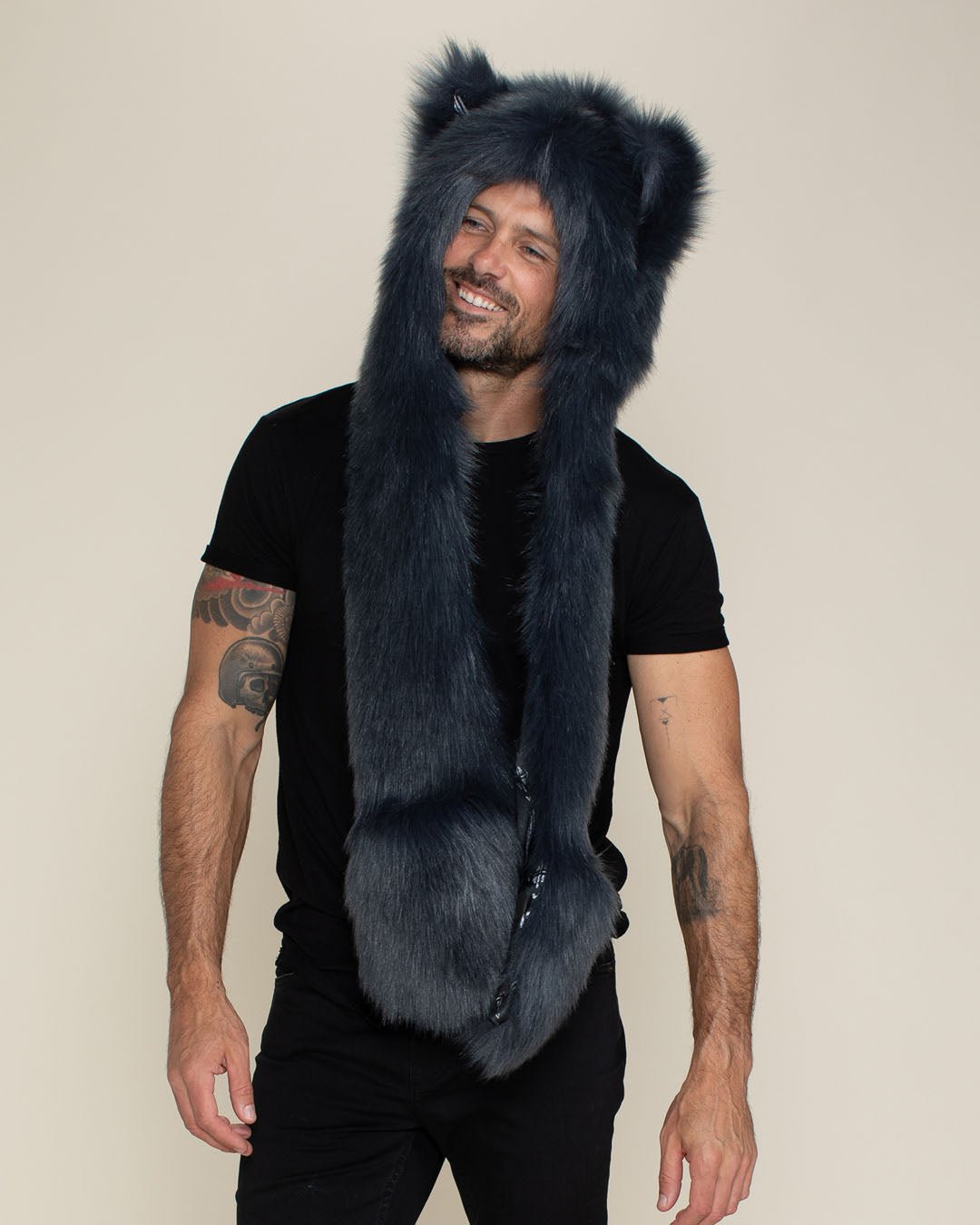 Moroccan Blue Wolf Collector Edition Faux Fur Hood | Men's