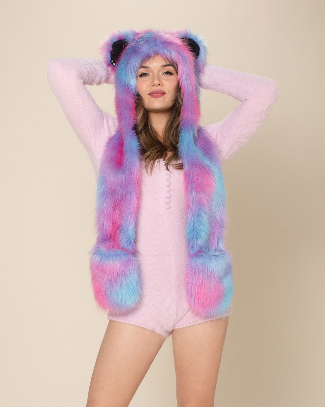 Cotton Candy Bear Collector Edition Faux Fur Hood | Women's